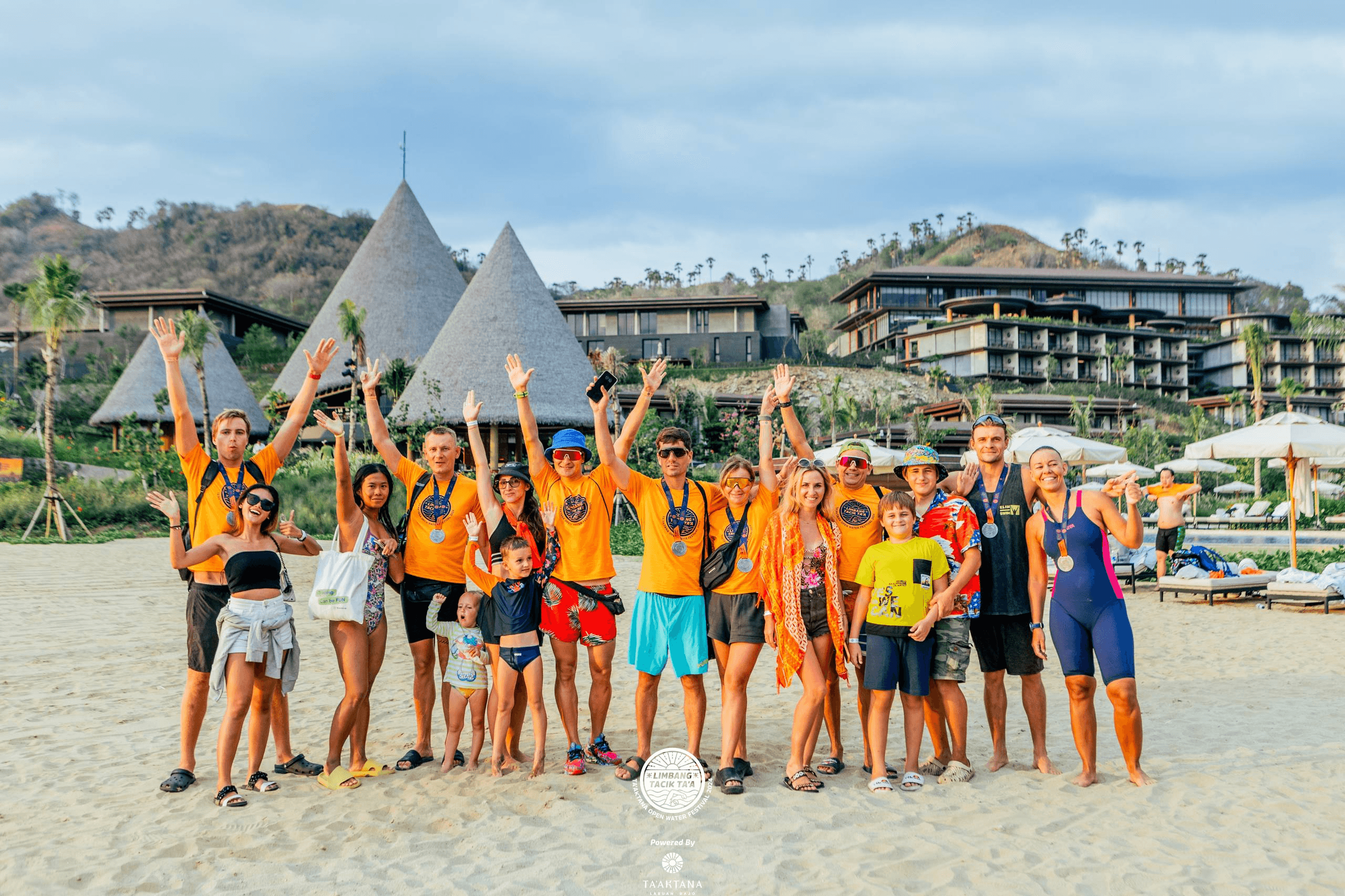 Camp participants on the beach in the Komodo Islands